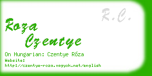 roza czentye business card